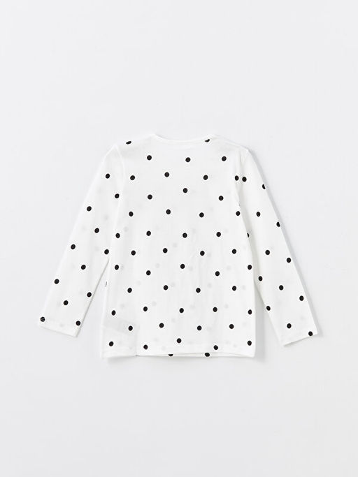 Bisiklet Yaka Bask?l? Uzun Kollu K?z ?ocuk Pijama Tak?m?