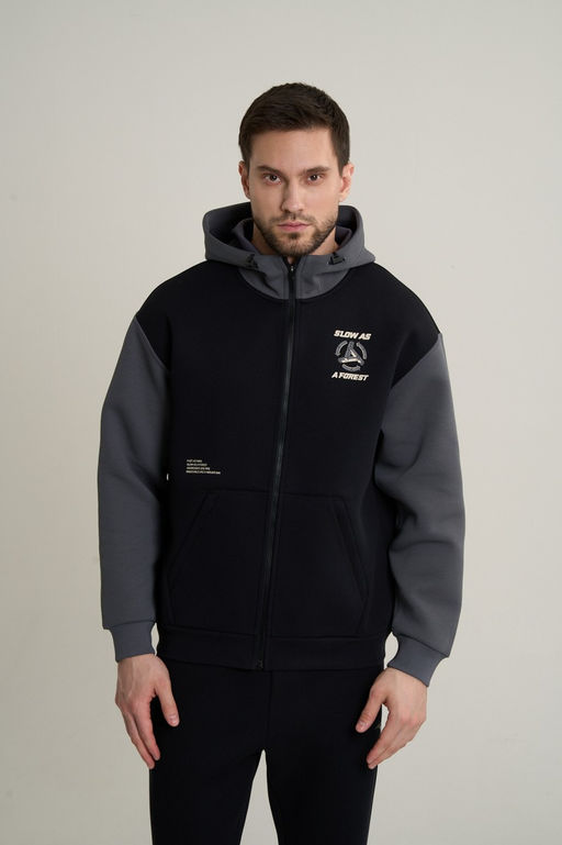 Толстовка на молнии Черный/Серый CAMPUS BASKETBALL Knit Track Top - Anta фото 2