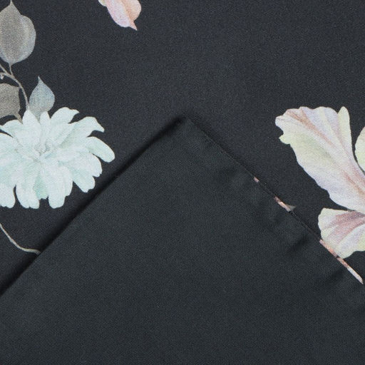 Постельное бельё Этель евро Black flowers, 200 х217 см, 214х240 см, 50х70 см -2 шт, мако-сатин 114г/м2  фото 6