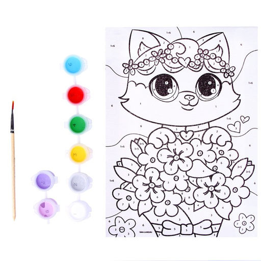 Картина по номерам Котёнок в букете, 21 15 см - Школа талантов фото 5