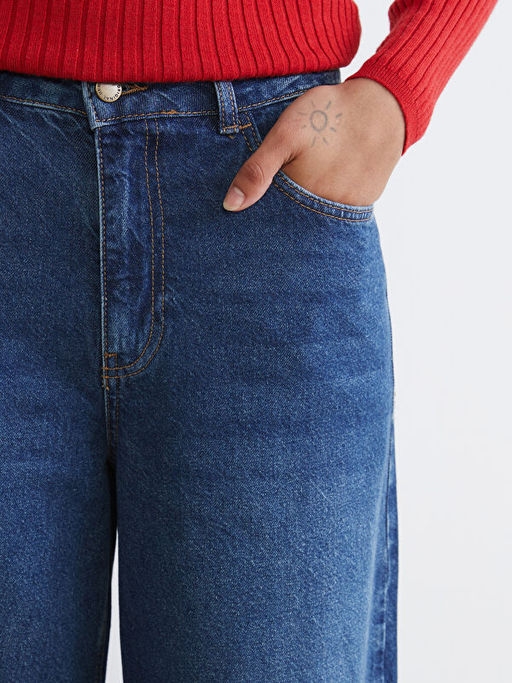 Wideleg Kad?n Jean Pantolon