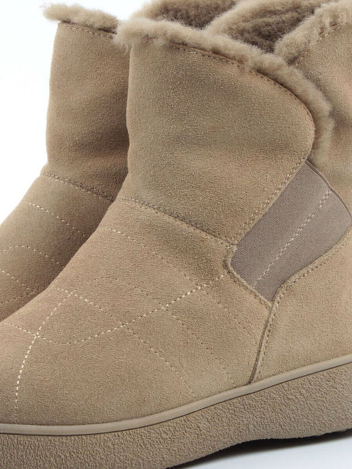 04-PAL272-5Z GREEN/SANDY Ботинки зимние женские (натуральная замша, 100% шерсть, натуральный мех)