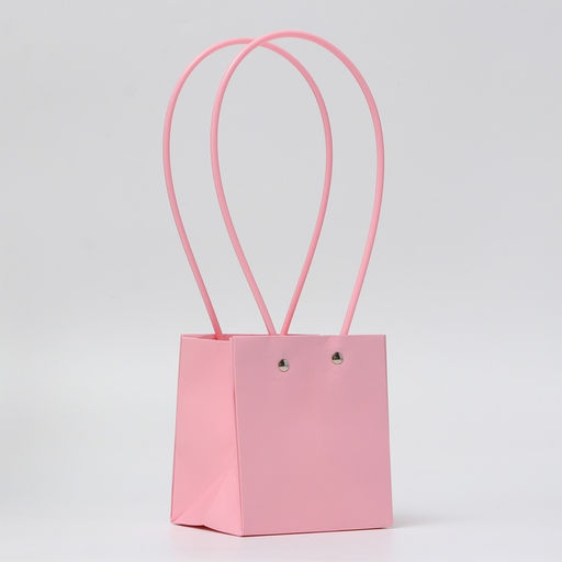 Цена за 10 шт. Сумка для цветов, квадратная, розовая, влагостойкая, 13×12×12 см