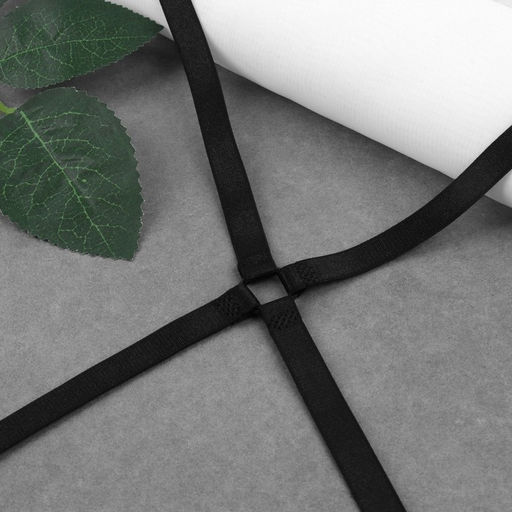 Цена за 3 шт. Бретели текстильные, крестообразные, 1 см, цвет чёрный - Арт узор фото 8