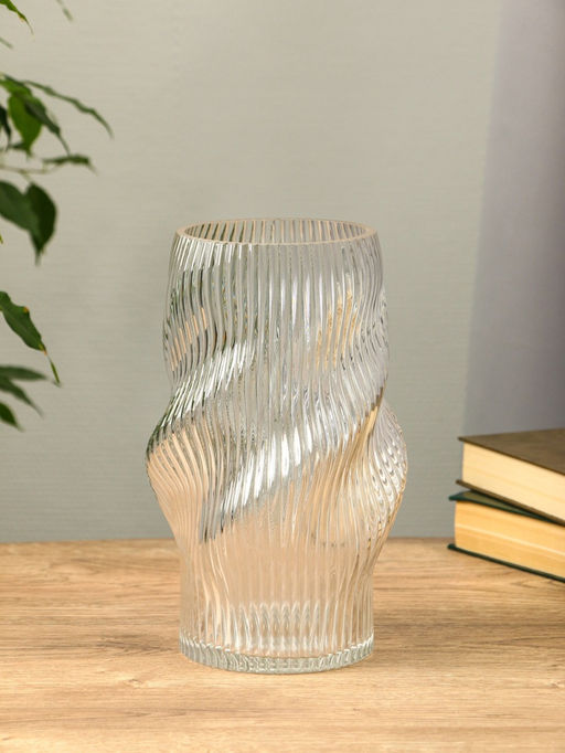 Ваза «Венди», 24.5×13×11 см, стекло, прозрачная