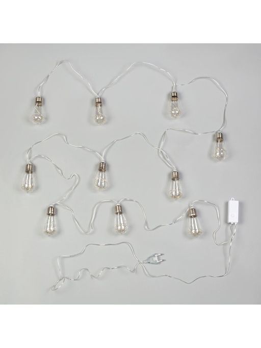 Гирлянда Нить 3 м с насадками Лампа, IP20, прозрачная нить, 80 LED, свечение тёплое белое, 8 режимов, 220 В - Luazon lighting фото 8