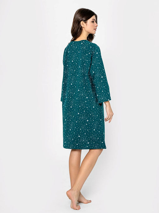 Сорочка ночная женская в зеленом цвете со звездочками - Mark formelle фото 2