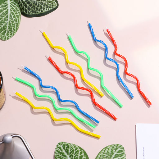 Свечи для торта, набор 8 шт, витые, 17 см - Страна карнавалия фото 3