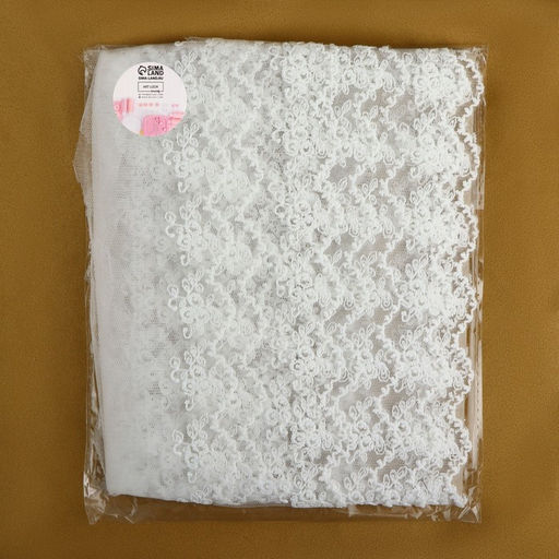 Кружево на сетке, 65 мм, 9±0.5 м, белое