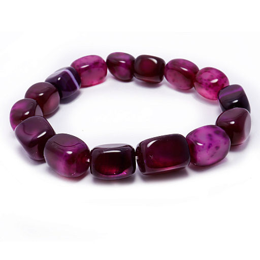 Браслет из камня Малиновый агат открывает денежный поток, защищает и приумножает его