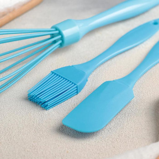 Набор для выпечки Доляна «Лето», 3 предмета: лопатка 18.7 см, кисть 17 см, венчик 26 см, МИКС