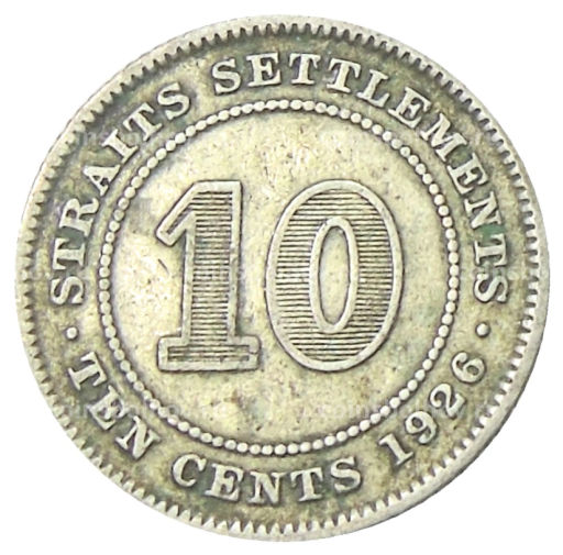 10 центов 1926 года Стрейтс Сетлментс