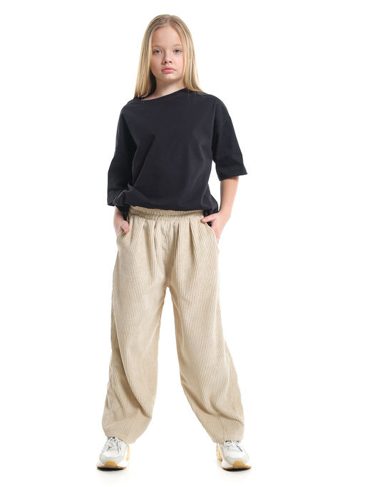 Брюки вельветовые для девочки 22-7614 бежевый - Mini maxi фото 6