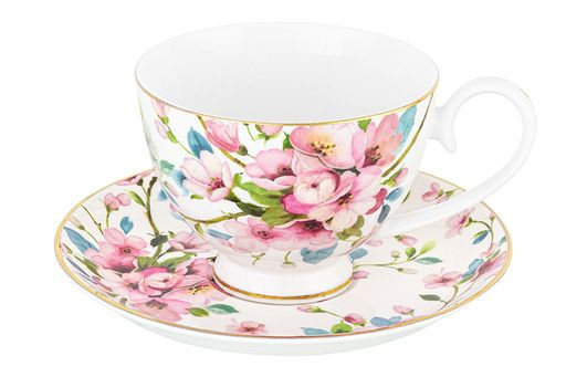 Чайн. наб. 12 пр. 300 мл Яблоневый цвет на белом на ножке, NEW BONE CHINA - Elan gallery фото 4