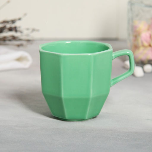 Чайная пара керамическая «Цветы»: кружка 200 мл, блюдце d=13 см