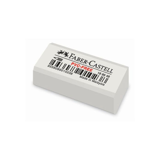 Цена за 6 шт. Ластик Faber-Castell "PVC-free" 7086, 31 х 16 х 11, белый
