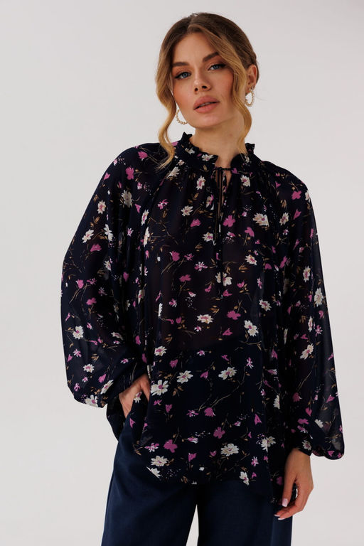 Блуза AmberA 1128-2 синий  фото 6