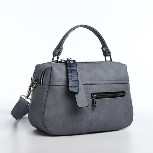 Сумка-саквояж на молнии, цвет серый - Simaland фото 5