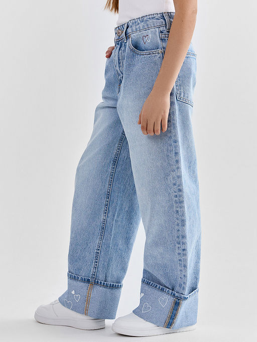 Джинсы для девочек широкие голубые - Mark formelle фото 5