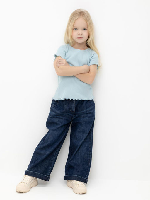 КР 301989/голубой фуфайка (футболка) для дев