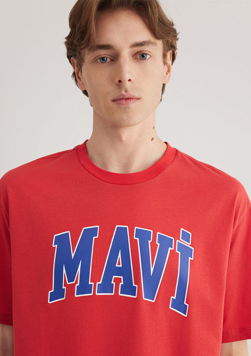 Mavi Logo Bask?l? K?rm?z? Tisort  фото 5