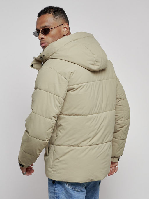 Куртка молодежная мужская зимняя с капюшоном светло-зеленого цвета 8356ZS - Wonderrman фото 10