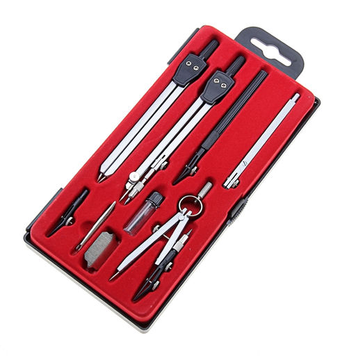 Набор чертёжный 9 предметов, в пластиковом пенале