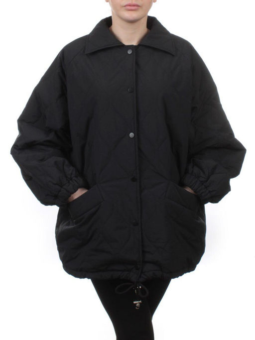 H24-213 BLACK Куртка демисезонная женская (100 гр. синтепон) - Fashion фото 3