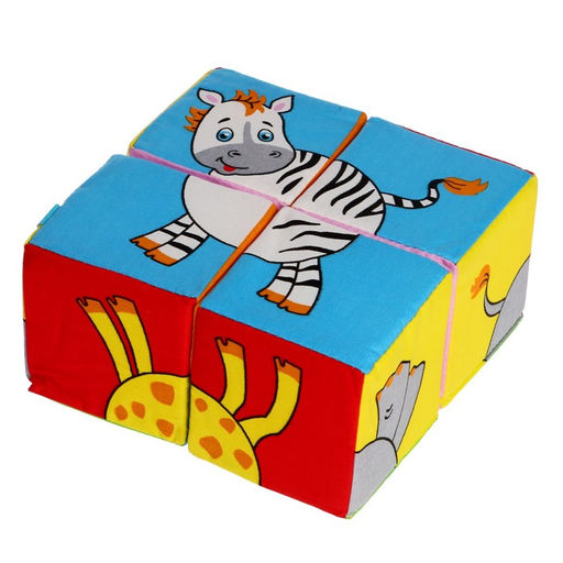 Набор развивающих мягких кубиков «Собери картинку. Животные 2»