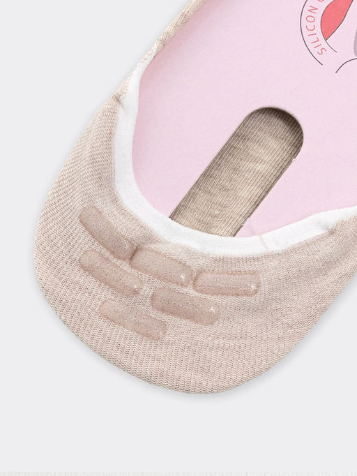 Цена за 5 пар! Женские подследники с силиконовым нанесением в оттенке бежевый меланж - Mark formelle фото 5