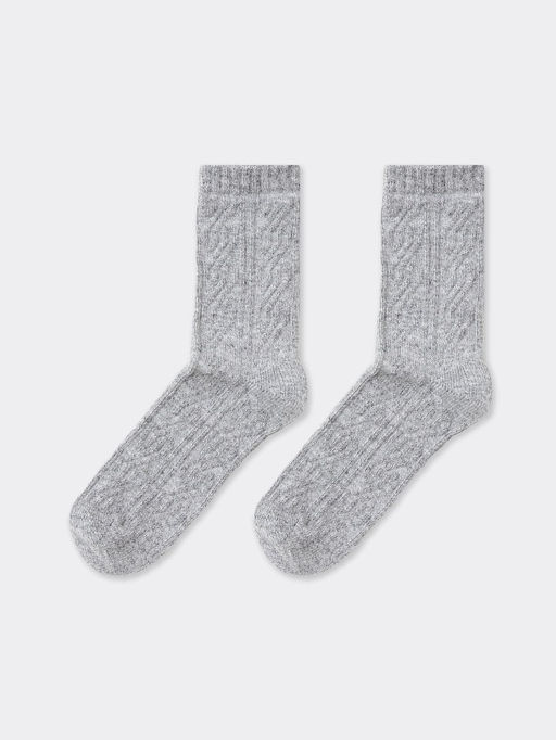 Цена за 5 пар! Теплые Носки детские в светло-сером цвете с ажурным рисунком - Mark formelle фото 3