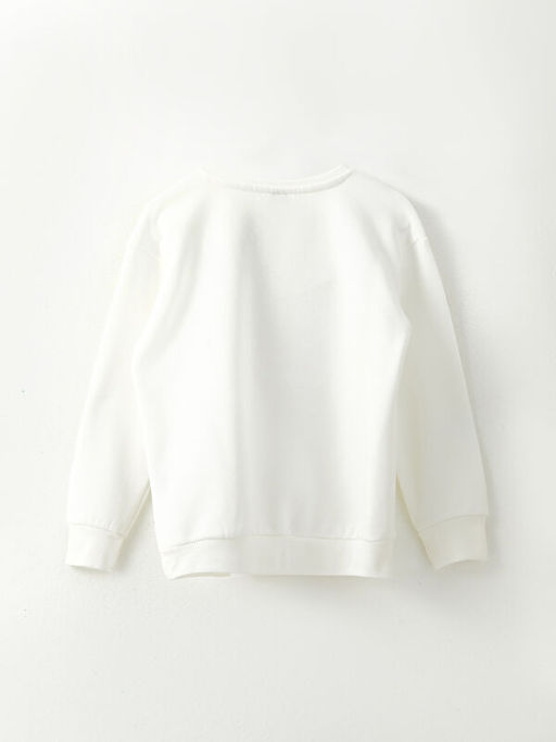 Bisiklet Yaka Bask?l? Uzun Kollu K?z ?ocuk Sweatshirt - Waikiki фото 2
