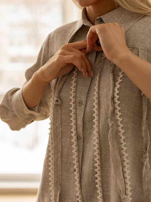 Рубашка лен 60%, вискоза 40% - Волтри фото 2