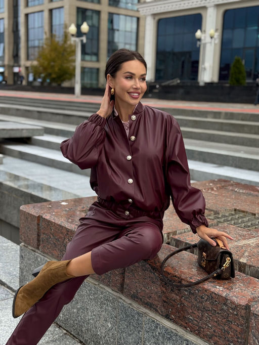 Бомбер AURA 1146-164 бургунди