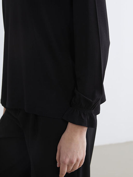 Bisiklet Yaka F?rf?rl? Bluz