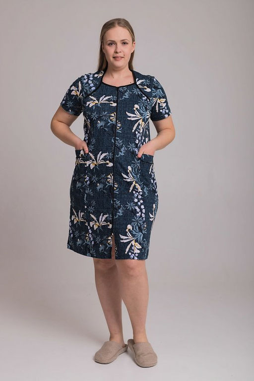 Халат М31969иб изумрудный/белый