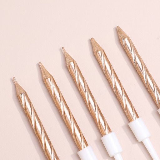 Цена за 3 шт. Свечи в торт Спираль, 10 шт., средние, 5 см, шампань - Страна карнавалия фото 3