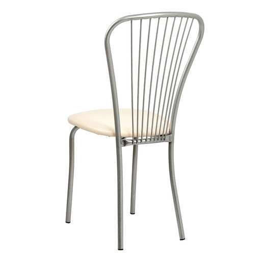 Стул для кухни «Клик Мебель. Лайт - 1», искусственная кожа, цвет, серебристый металлик/молочный