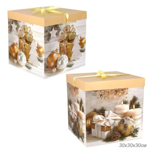 Цена за 12 шт. Коробка подарочная 30x30x30 см складная / 125-L /уп 12/360/Новый год - ГалеонТрейд фото 6