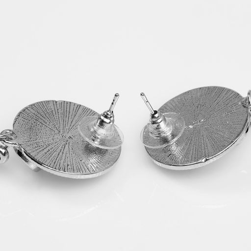 Серьги с жемчугом Капли буря, цвет серебро - Qf фото 2