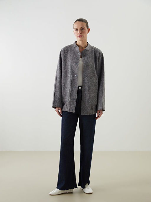 Kolej Yaka Oversize Kad?n Bomber Mont