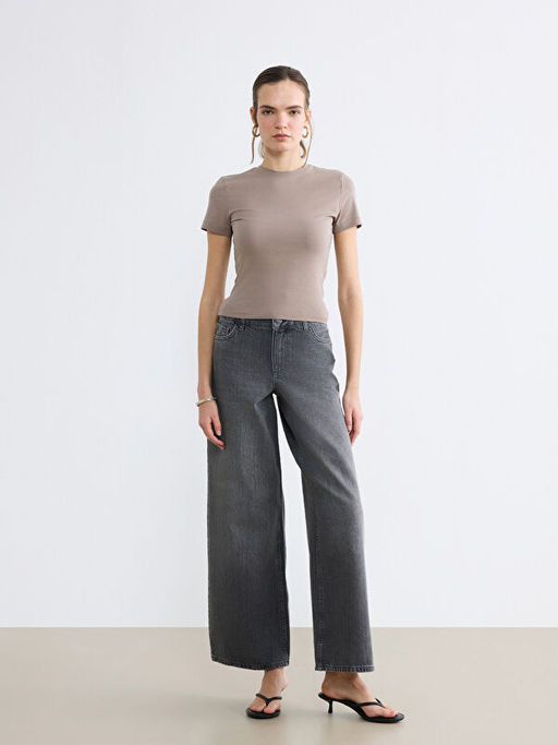 Bisiklet Yaka Kad?n Crop