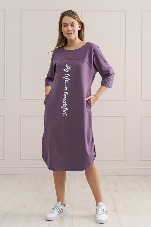 Платье женское из футера My life черничный