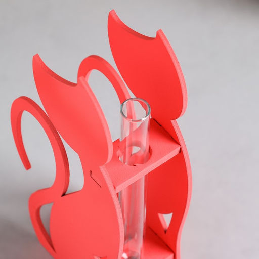 Кашпо деревянное 135.224.5 см с 1 колбой Кошка, розовый Дарим Красиво  фото 3