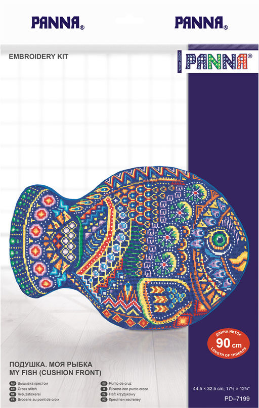 Набор для вышивания PANNA PD-7199 Подушка. Моя рыбка 44.5 х 32.5 см