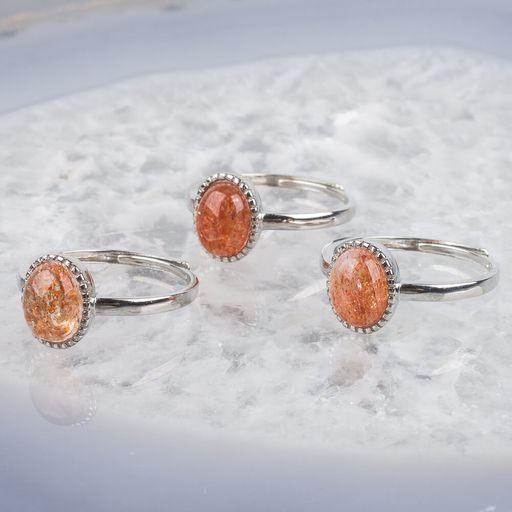 Кольцо регулируемое с Солнечным камнем от 18р.