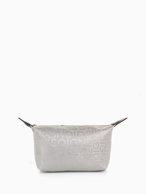 Цена за 2 шт. Косметичка на молнии простая, маленькая, с рисунком Надписи, серая - Simaland фото 2