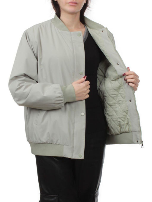 H24-608 LT. OLIVE Куртка бомбер демисезонная женская (100 гр. синтепон) - Fashion фото 7