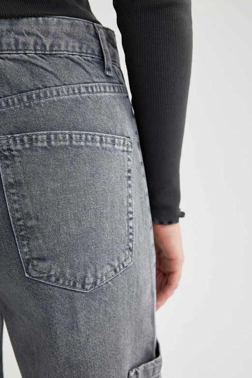 Широкие длинные джинсовые брюки с высокой талией в стиле 90-х годов - Defacto фото 7