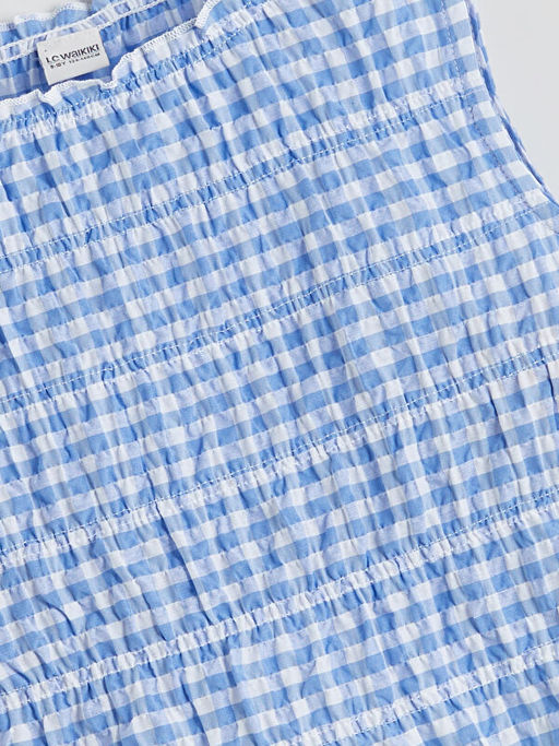 Bisiklet Yaka Ekose K?z ?ocuk Bluz ve ?ort Etek